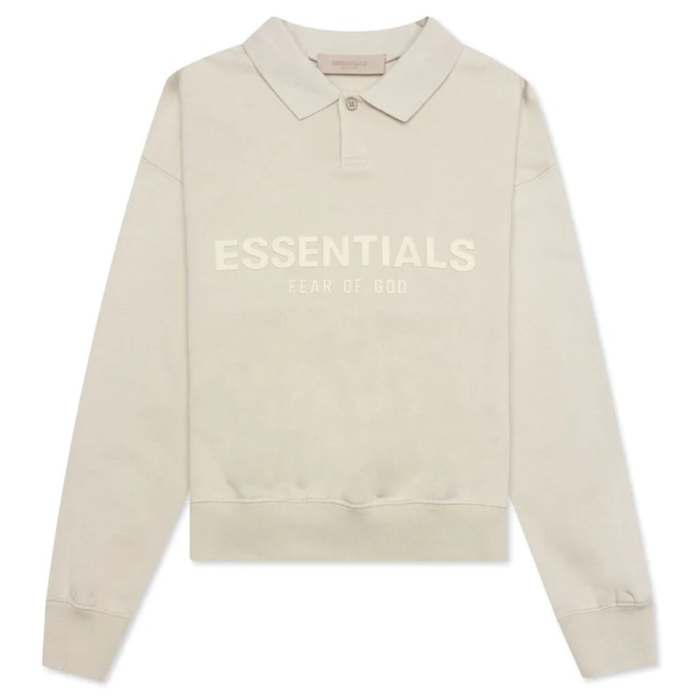 ESSENTIALS KID'S L/S POLO - WHEAT
